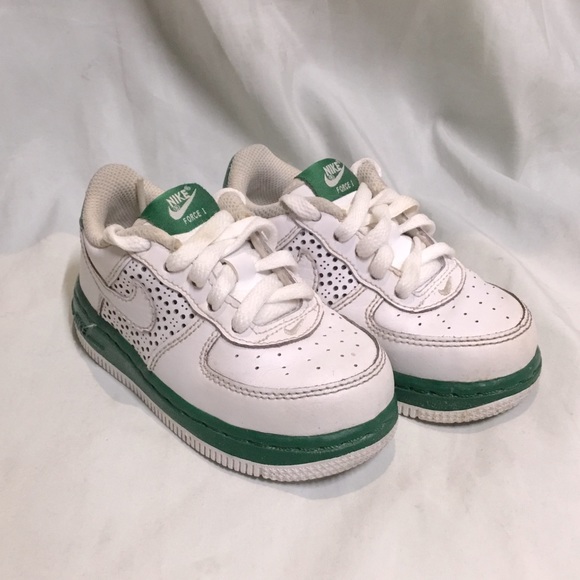 NIKE FORCE 1 314194-996 WHITE/WHITE-PINE GREEN SNEAKER - Picture 1 of 7